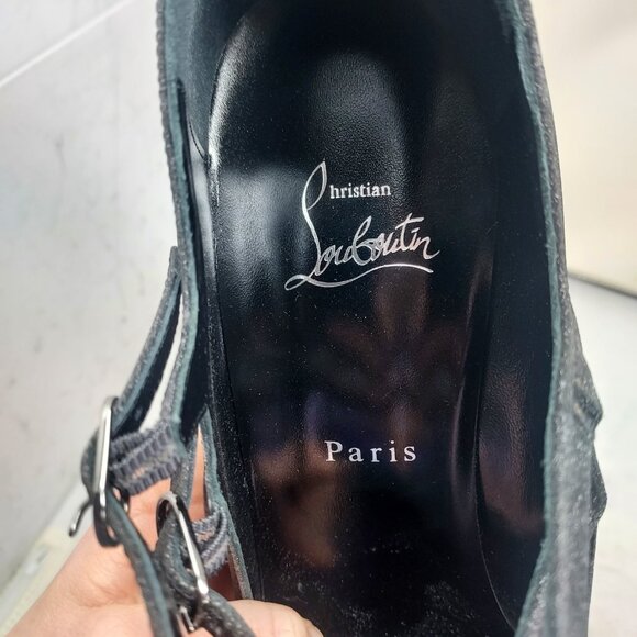 Christian Louboutin Movida Jane Black Glitter Platform Heel Shoe - Picture 4 of 13